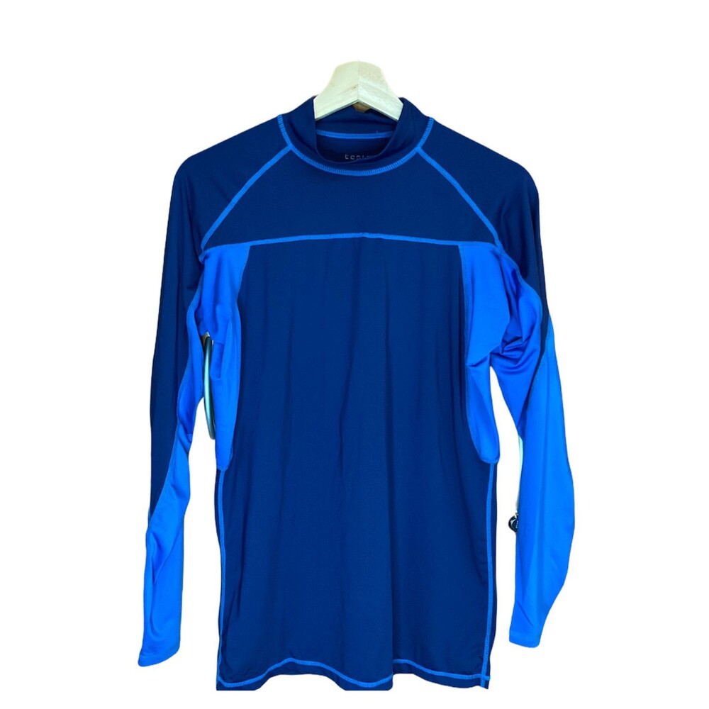 Tesla Blue Athletic Training Long Sleeve Compression Shirt Men's Size Small